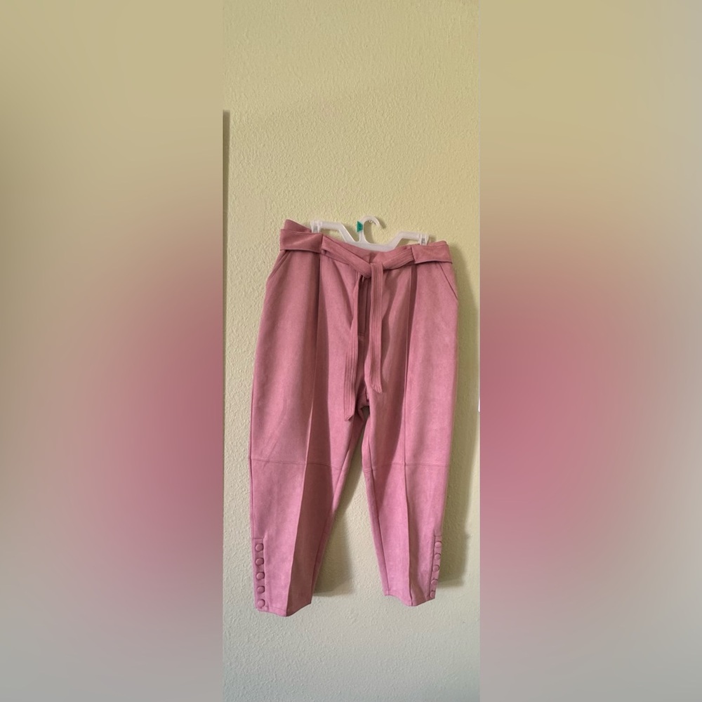 Pink Tie-Waist Pants